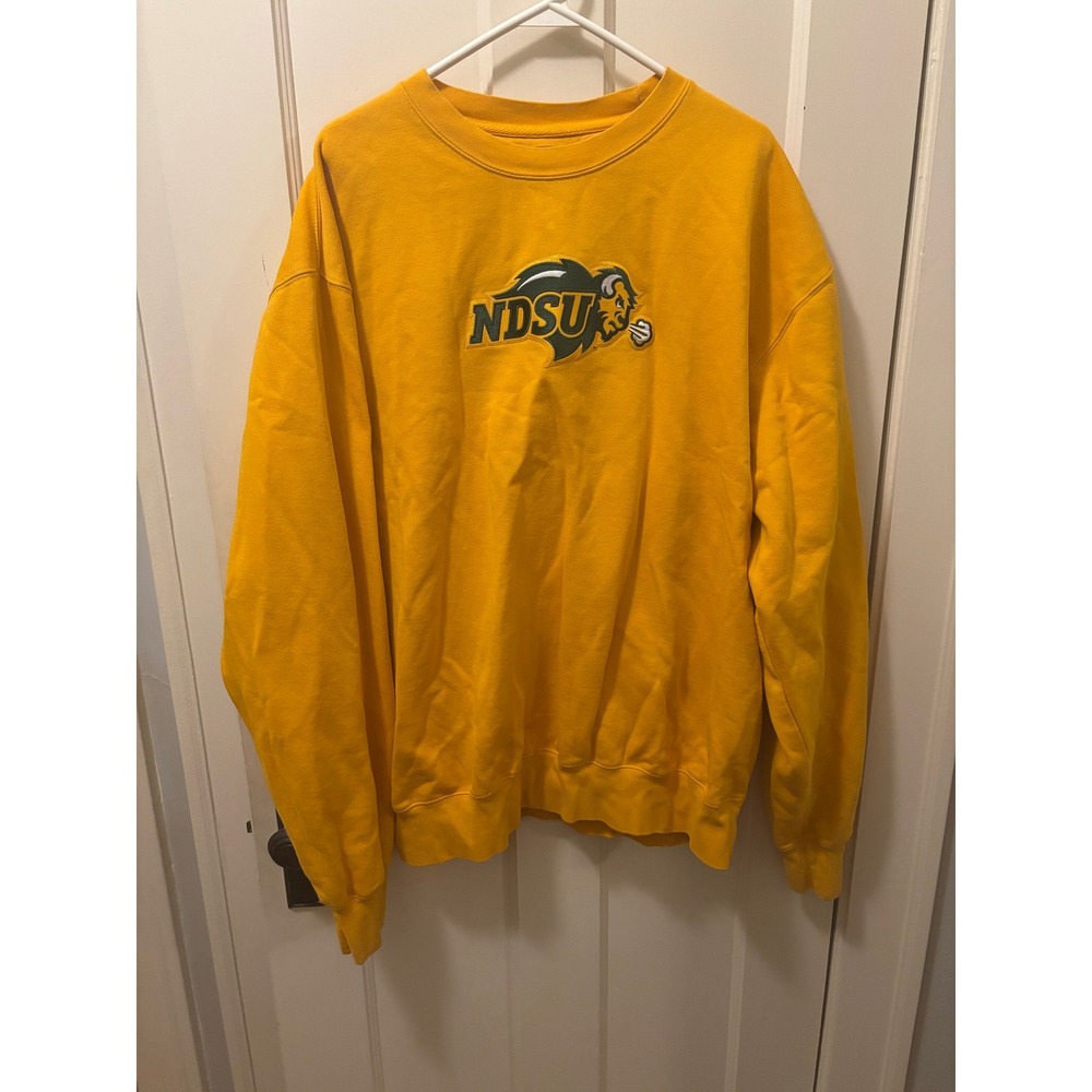 Blue 84 NDSU Bison Sweatshirt Mens XL Yellow Crewneck North Dakota St.
